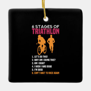 Triathlon - 6 Stages Of Triathlon Ceramic Ornament