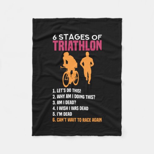 Triathlon _ 6 Stages Of Triathlon Fleece Blanket