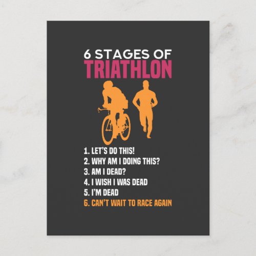 Triathlon _ 6 Stages Of Triathlon Postcard