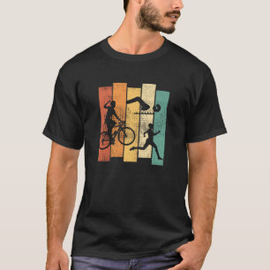 Triathlon 80s Style Swim Bike Run for a Triathlet  T-Shirt