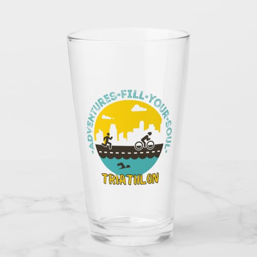 Triathlon Adventure fill your soul  Glass