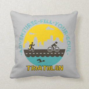 Triathlon. Adventure fill your soul Throw Pillow