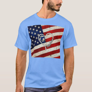 Triathlon American Flag Retro Art T-Shirt