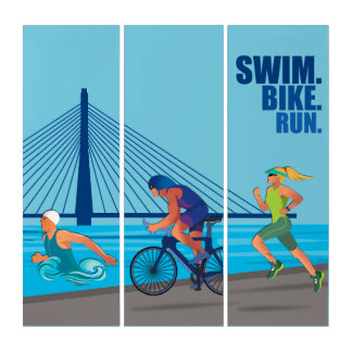 Triathlon Art – Swim Bike Run Motivational Print