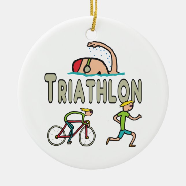 Triathlon Ceramic Ornament (Front)