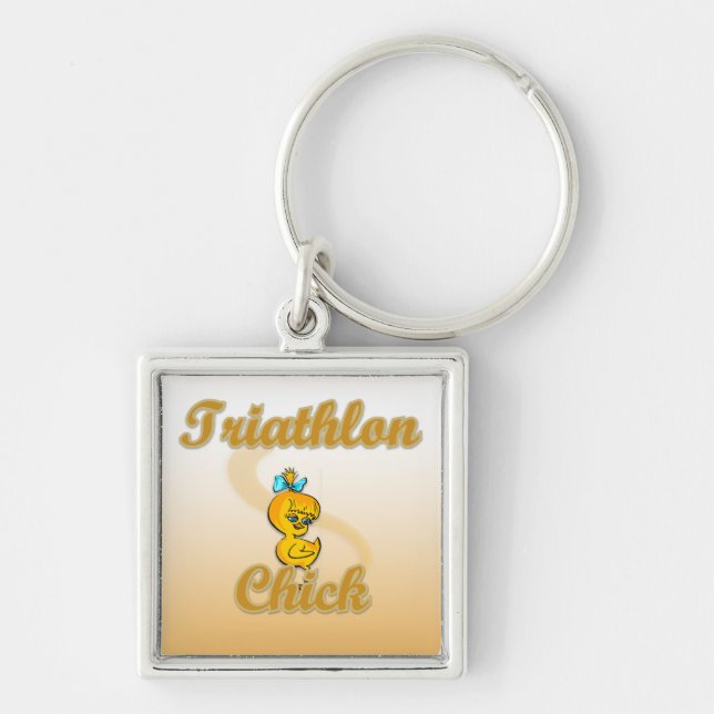 Triathlon Chick Keychain (Front)