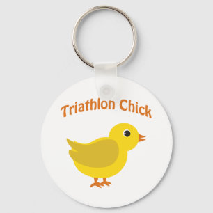 Triathlon Chick Keychain