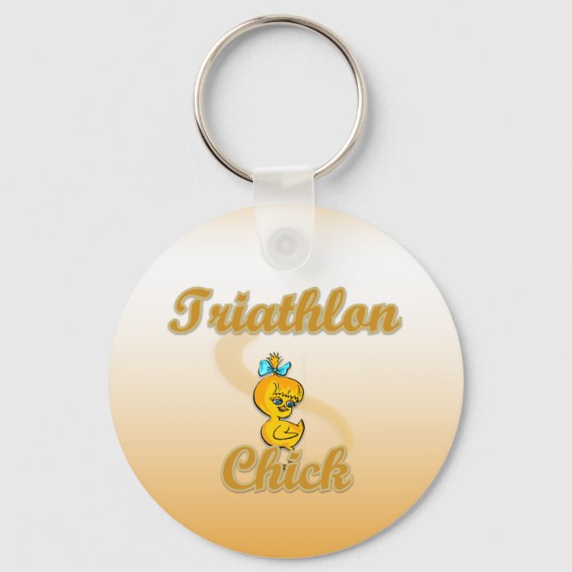 Triathlon Chick Keychain (Front)