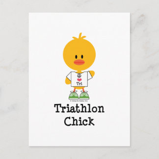 Triathlon Chick Postcard