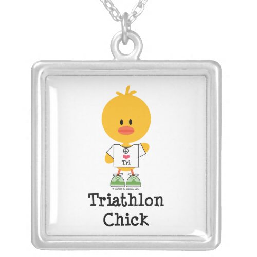 Triathlon Chick Sterling Silver Necklace