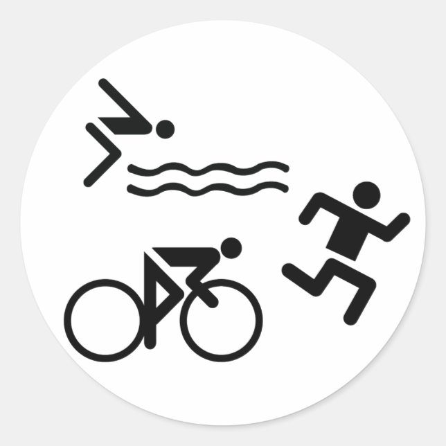 triathlon circle icon classic round sticker (Front)