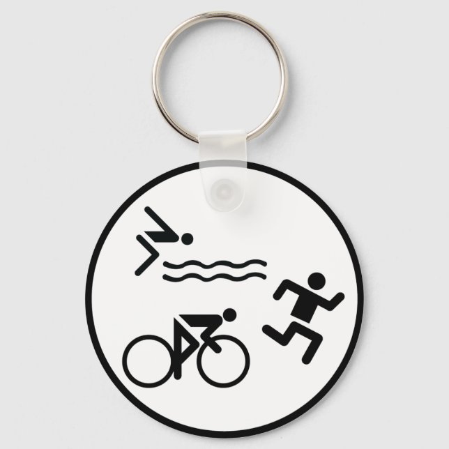 triathlon circle icon keychain (Front)