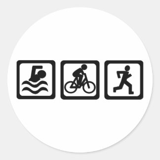 Triathlon Classic Round Sticker