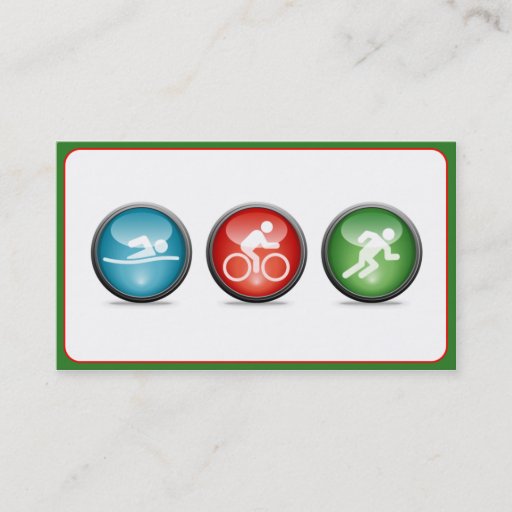 Customizable Triathlon Coach Business Card (green)