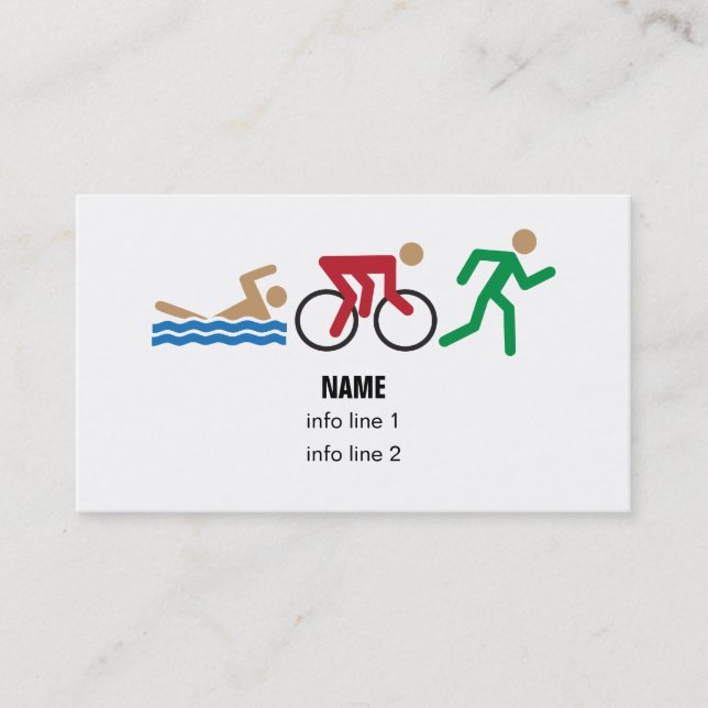 Triathlon color icons business card (Front)
