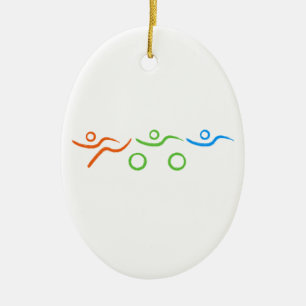 Triathlon cool and unique design ceramic ornament