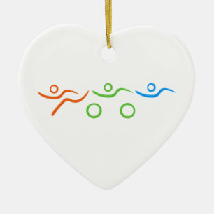 Triathlon cool and unique design ceramic ornament