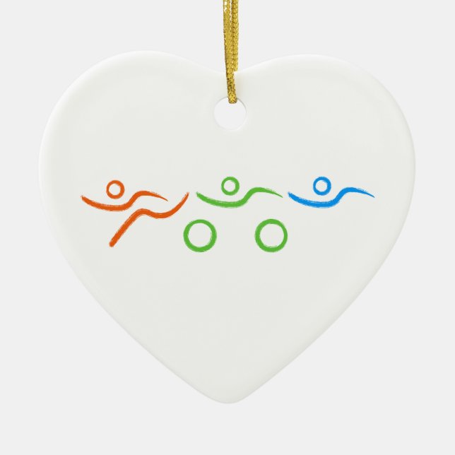 Triathlon cool and unique design ceramic ornament (Front)