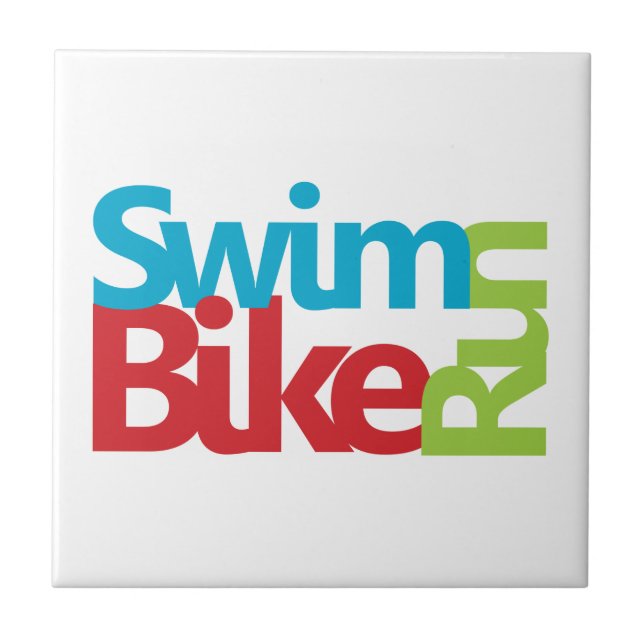 Triathlon cool and unique design ceramic tile (Front)