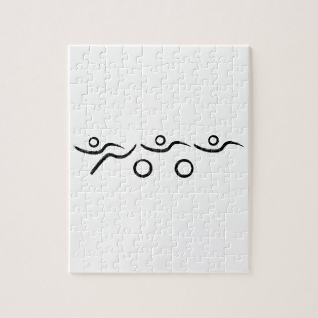 Triathlon cool and unique design jigsaw puzzle (Vertical)