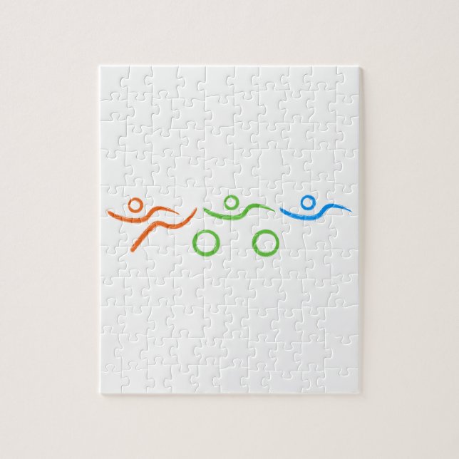Triathlon cool and unique design jigsaw puzzle (Vertical)