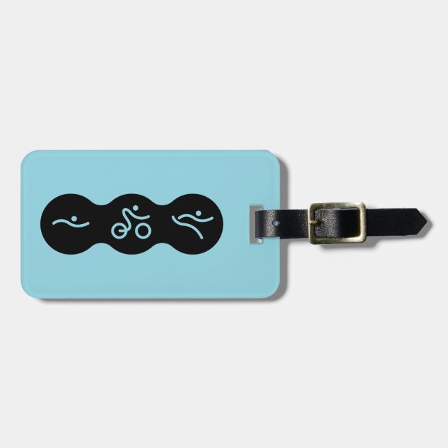 Triathlon cool and unique design luggage tag (Front Horizontal)