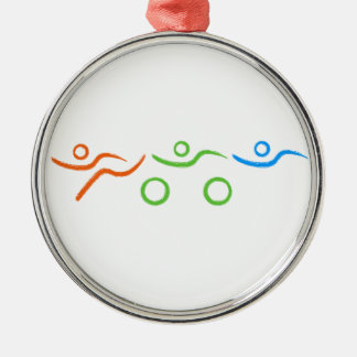 Triathlon cool and unique design metal ornament