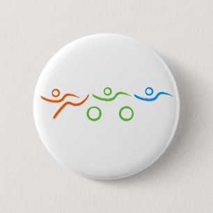 Triathlon cool and unique design pinback button