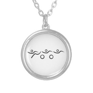 Triathlon cool and unique design silver plated necklace