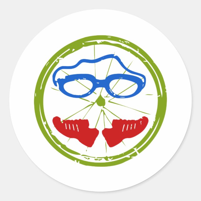 Triathlon cool artistic design classic round sticker (Front)