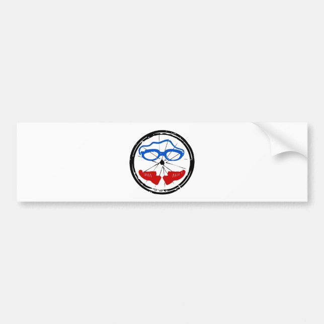 Triathlon cool artistic logo bumper sticker (Front)