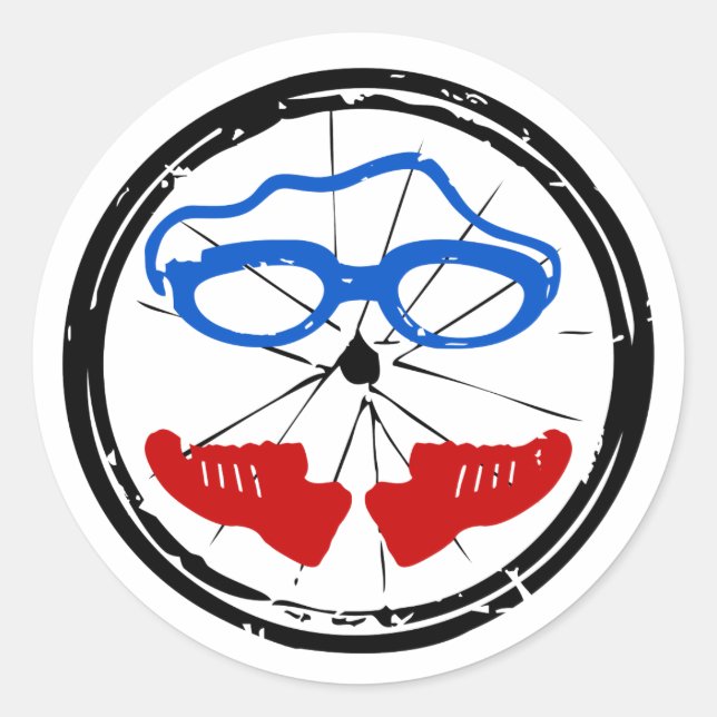 Triathlon cool artistic logo classic round sticker (Front)