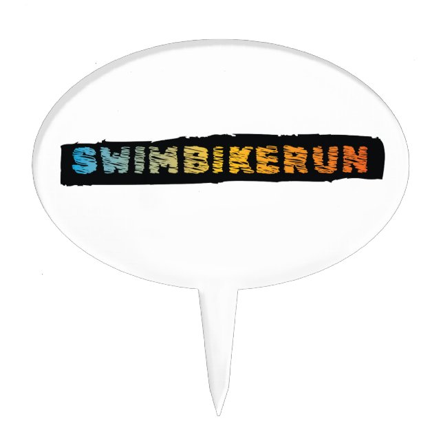 Triathlon Cool Design Cake Topper (Front)