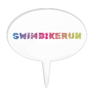 Triathlon Cool Design Cake Topper