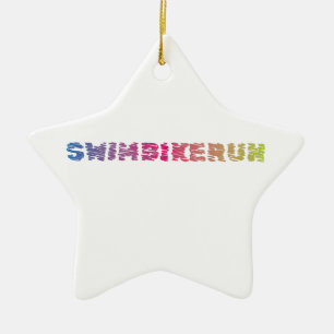 Triathlon Cool Design Ceramic Ornament