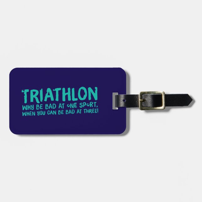 Triathlon cool design luggage tag (Front Horizontal)