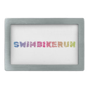 Triathlon Cool Design Rectangular Belt Buckle