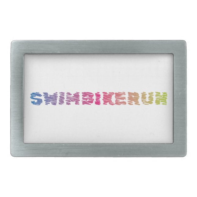Triathlon Cool Design Rectangular Belt Buckle (Front)