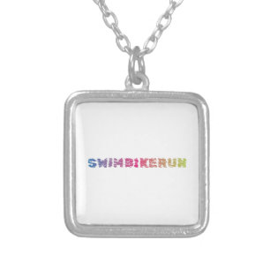 Triathlon Cool Design Silver Plated Necklace