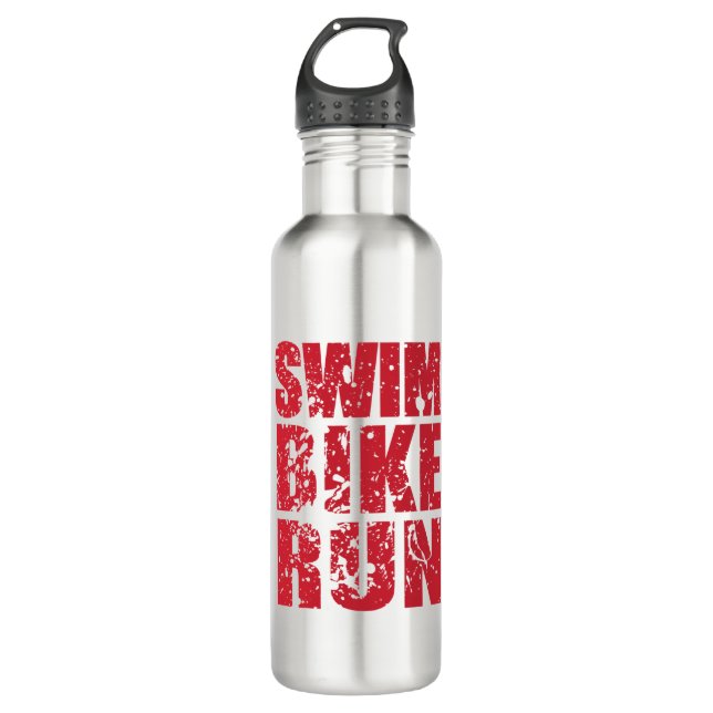 Triathlon cool design stainless steel water bottle (Front)