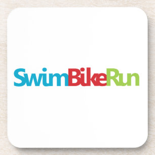Triathlon cool logo for all sport lovers beverage coaster