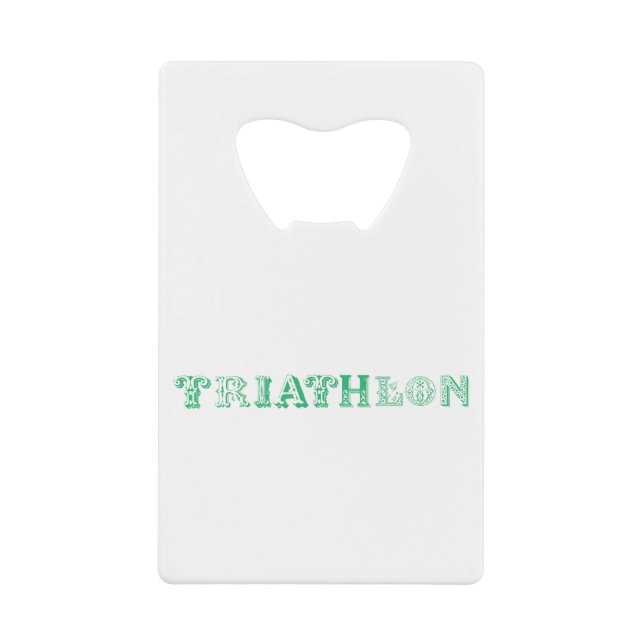 Triathlon cool logo for all sport lovers credit card bottle opener (Front)