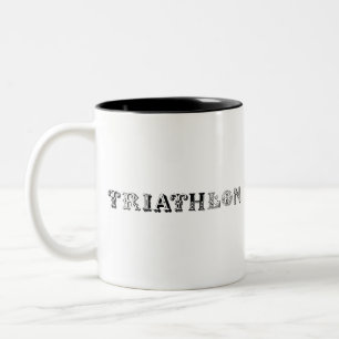 Triathlon cool logo for all sport lovers Two-Tone coffee mug