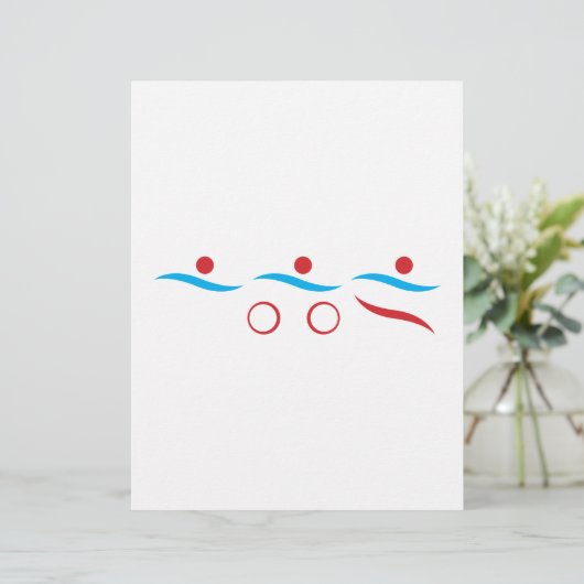 Triathlon cool logo illustration (Standing Front)