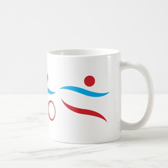 Triathlon cool logo illustration coffee mug (Right)