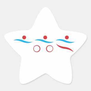 Triathlon cool logo illustration star sticker
