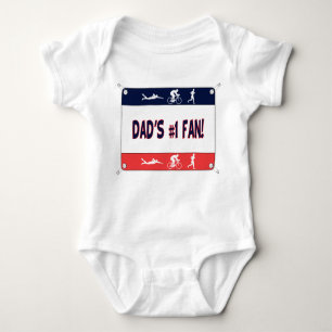 Triathlon Dad's #1 Fan Baby Bodysuit