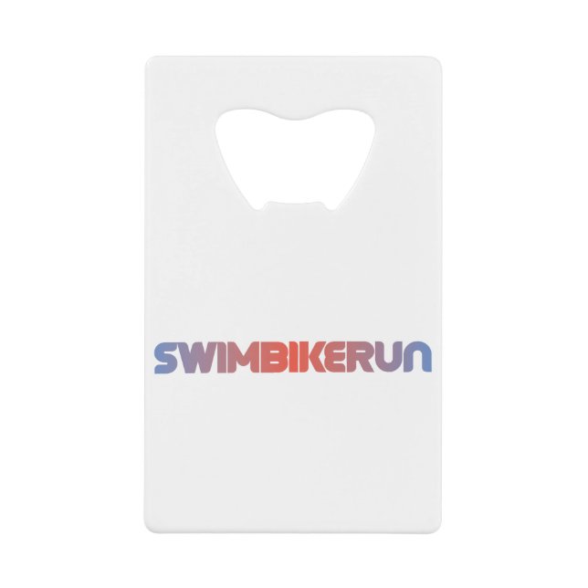 Triathlon design credit card bottle opener (Front)