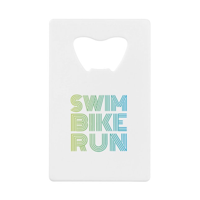 Triathlon design credit card bottle opener (Front)