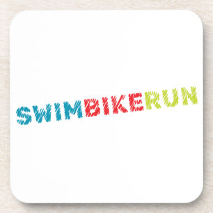 Triathlon design drink coaster